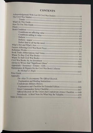 Civil War Books: A Priced Checklist With Advice