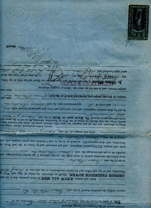 George Fredrick Bowen (Sheriff) Document Signed. An 1867 Deed of Sale