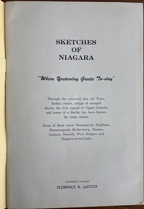 Sketches of Niagara "Where Yesterday Greets To-day"
