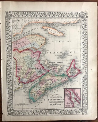Item #2432 Map of Nova Scotia, New Brunswick Cape Breton Island and Prince Edward Island in...