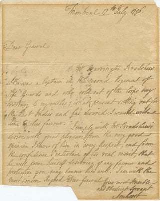 Item #2617 Jeffery Amherst ASL “letter of recommendation” for Barrington Bradshaw (to...