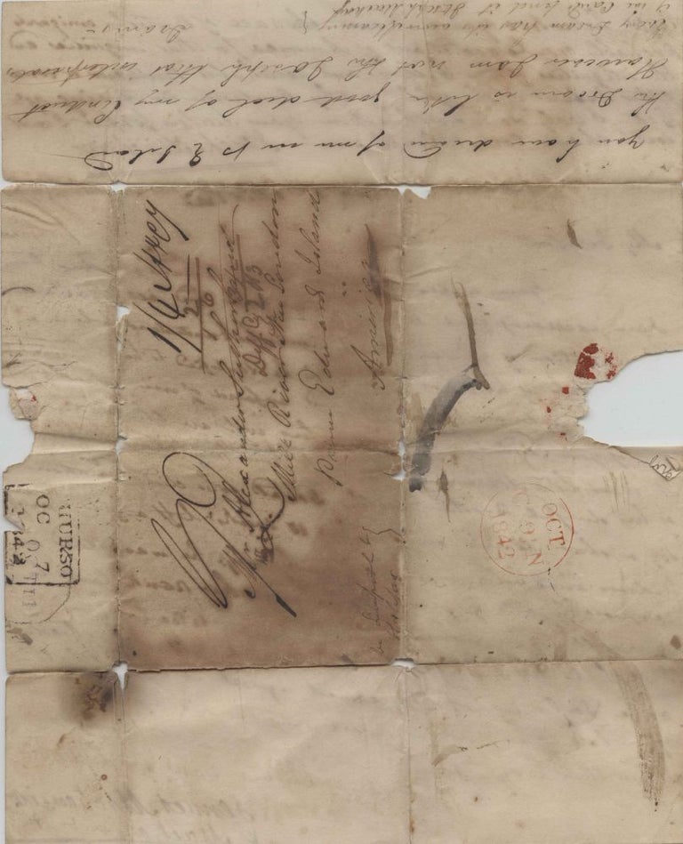 Item #2779 Stampless Letter from England to Prince Edward Island 1842. Joseph MACKAY, Jennet MacKenzie MACKAY.