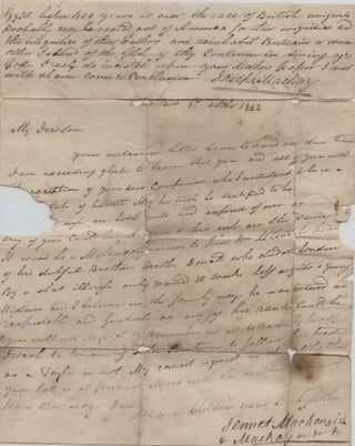 Stampless Letter from England to Prince Edward Island 1842