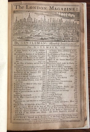 The London Magazine for Month of November 1758, or Gentleman’s Monthly Intelligencer