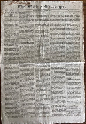 Very early Declaration of War on Great Britain by USA and many related articles published in The Weekly Messenger, June 26, 1812