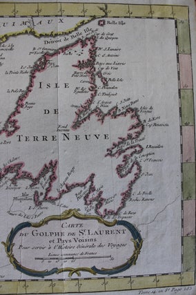 Carte du Golphe de St-Laurent et Pays voisins pour servir à l'Histoire Générale des Voyages