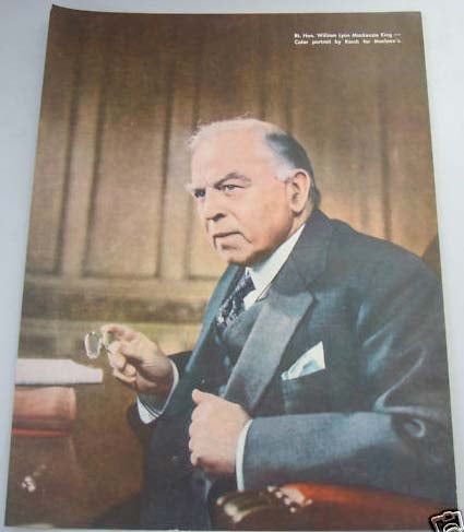 Item #3054 Maclean's Political Ad William Lyon MacKenzie King Portrait (printed from photo by Yousuf Karsh ). William Lyon MacKenzie KING.