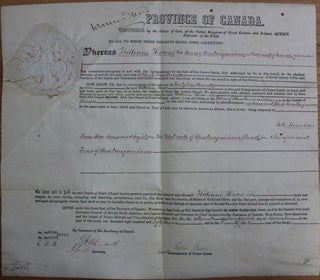 Item #3116 Province of Canada Land Grant to William Hoar, of the Township of Penetanguishene in...