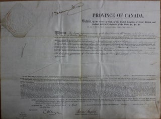 Item #3121 Province of Canada Land Grant to Roswell O. Darrah in the Township of Brome in the...