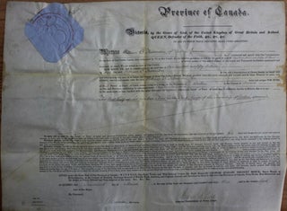Item #3125 Province of Canada Land Grant to William O. Fessenden of the Township of Bolton in the...