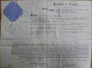 Item #3127 Province of Canada Land Grant to John Brill Luce of Bolton in the County of Brome...