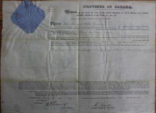 Item #3131 Province of Canada Land Grant to John Mooney of Bolton in the County of Brome (Eastern...