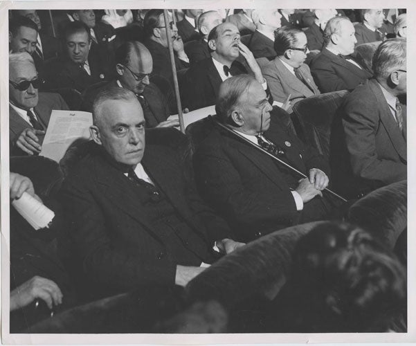 Item #3167 B&W Photo William Lyon Mackenzie King at the UN in San Fransico 1945. William Lyon MacKenzie KING.