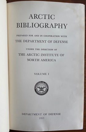 Arctic Bibliography, Volumes 1, 2 & 3