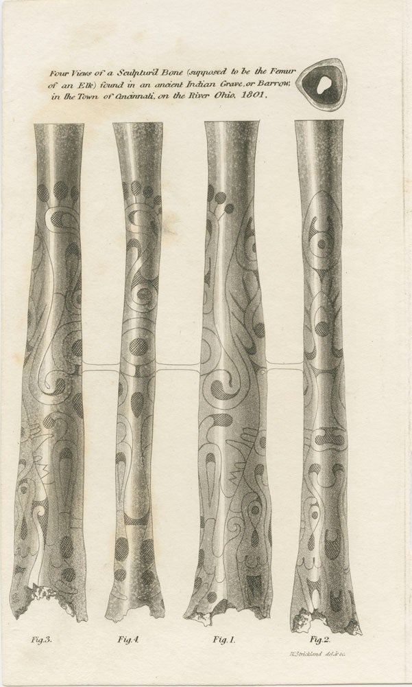 Item #3365 Four Views of a Sculptur'd (sic) Bone engraving. Joseph DENNIE, Oliver Oldschool.