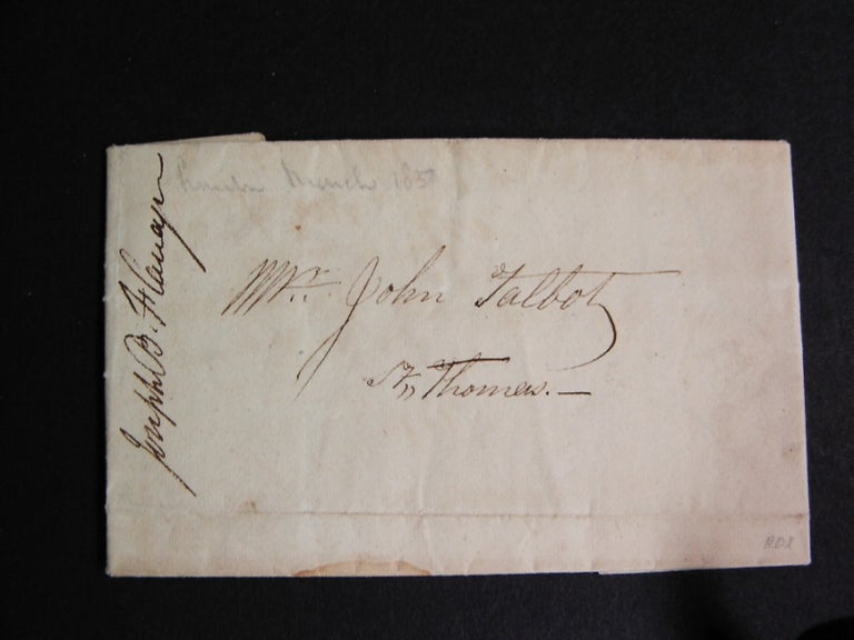 Item #3429 Privately-delivered Letter from London to St. Thomas (Ontario), Canada - 1837.  THOMAS.