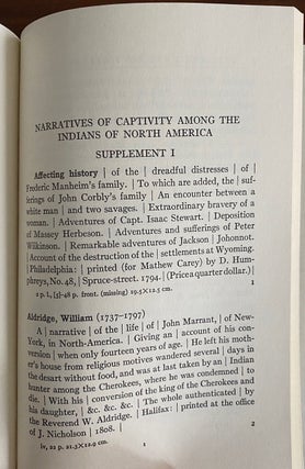 Narratives of Captivity among the Indians of North America : A List of Books and Manuscripts