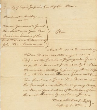 Item #3647 Tryon County legal will document signed twice by Walter Butler (1752-81) Loyalist....