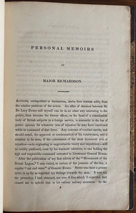 Personal Memoirs of Major Richardson ... As Connected with the Singular Oppression of That Officer While in Spain by Lieutenant-General Sir De Lacy Evans.
