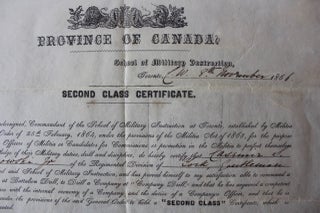 "School of Military Instruction" Toronto two certificates for Casimir S. Gzowski Jr.