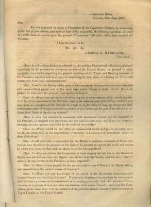 71pp Report of the select committee , Second session of the thirteenth Provincial Parliament, Legislative Council Upper Canada 1837