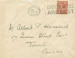 Margaret Etrenne Hannah ('Peggy') Crewe-Milne (nee Primrose), Marchioness of Crewe signature on envelope