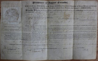 Item #4688 Province of Upper Canada Military Land Grant (signed by at least F.B. Head). Sir...