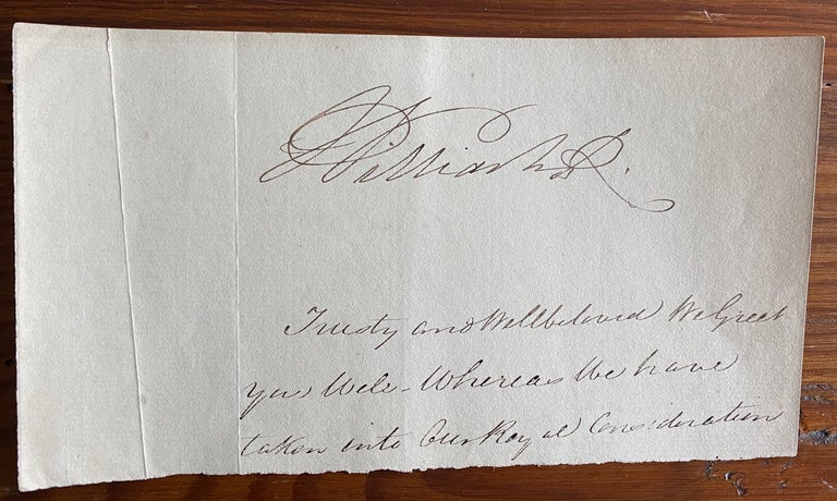 Item #4883 Document section with signature of William IV. William IV of the United Kingdom.