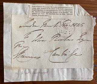 Item #4884 Signed envelope front with signature of The Prince Adolphus, 1st Duke of Cambridge....