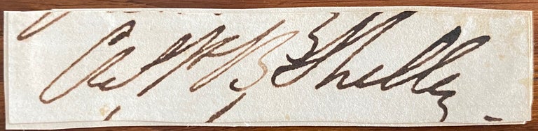 Item #4894 Cut signature of C.P.B. (Charles Percy Bysshe) Shelley. Charles, sshe, C. P. B. SHELLEY.