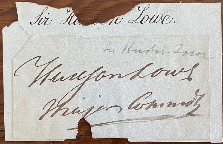 Item #4898 Cut signature of Sir Hudson Lowe. Sir Hudson LOWE.