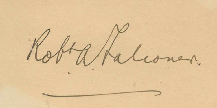 Item #4913 Cut signature of Sir Robert Alexander Falconer. Sir Robert Alexander FALCONER.