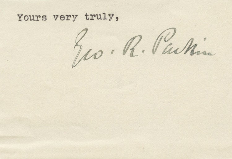 Item #4914 Cut signature of Sir George Robert Parkin. Sir George Robert PARKIN.