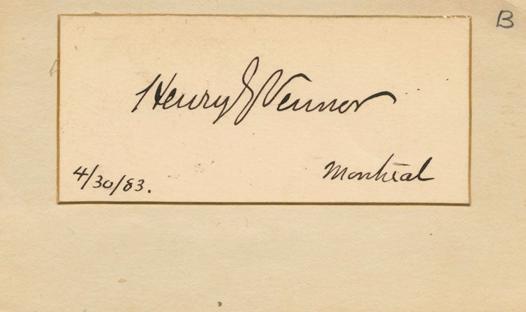 Item #4916 Cut signature of Henry George Vennor. Henry George VENNOR.