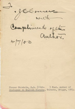 Item #4922 Signature of Dr. Thomas Chisholm. Dr. Thomas CHISHOLM