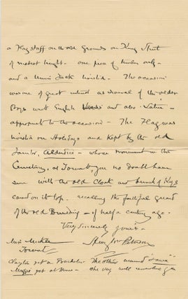 Autographed Signed Letter (ASL) of Henry W. Peterson to Sara Mickle.