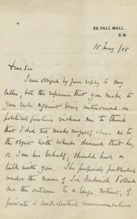 Two autographed Letters Signed (ALS) from Pitt Kennedy, assistant to Sir Frederick Pollock