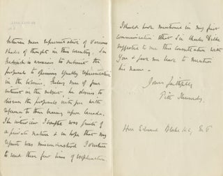 Two autographed Letters Signed (ALS) from Pitt Kennedy, assistant to Sir Frederick Pollock