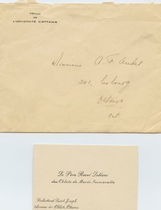 Autographed French Letter Signed (ALS) of Raoul Leblanc to [François Joseph] Audet