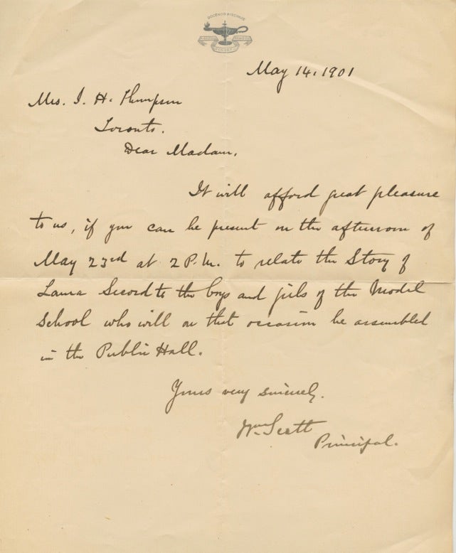 Item #4934 Autographed Letter Signed (ALS) of SCOTT, William to Mrs. I.H. Thompson. William SCOTT.