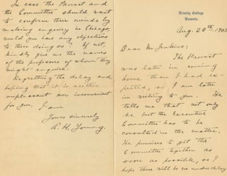 Two Autographed Signed Letters (ASL) of Archibald Hope Young