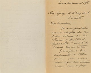 Item #4953 Autographed Signed French Letter (ASL) of Joseph-Edmond Roy. Joseph-Edmond ROY