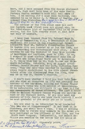 Typed Signed Letter (TSL) of Rev. Duncan Fraser to Dr. Wallace