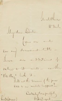 Item #4964 Autographed Signed Letter (ASL) of William Henry Bogart. William Henry BOGART