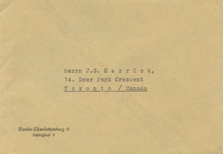Typed Letter Signed (TLS) of Eugen Hadamovsky in German to J.G. Merrick, Toronto