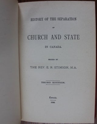 History of the Separation of Church and State in Canada (signed)