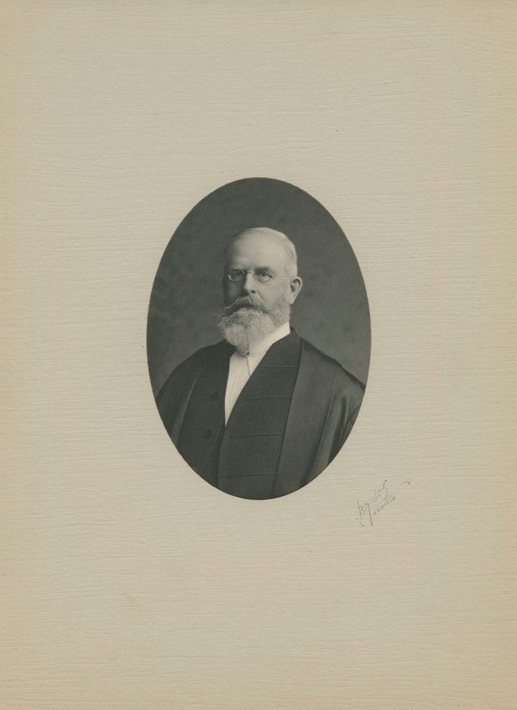 Item #5844 Black & white oval portrait photo of Sir William Mulock. Sir William MULOCK, Josiah BRUCE, subject, photographer.