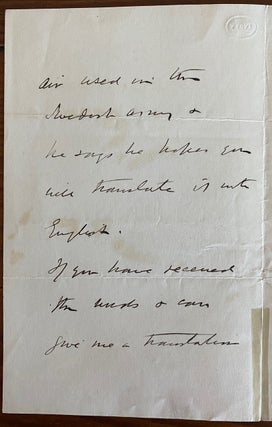 John MacGregor holograph letter relating to research on his first book "A Thousand Miles in the Rob Roy Canoe"