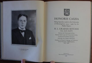 Honoris Causa Being Speeches Made In The University of Birmingham 1934 - 1946, By The Public Orator