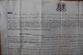 Canada Company Land Grant to William Eyres of the Township of Manvers in the County of Durham Newcastle for 100 acres